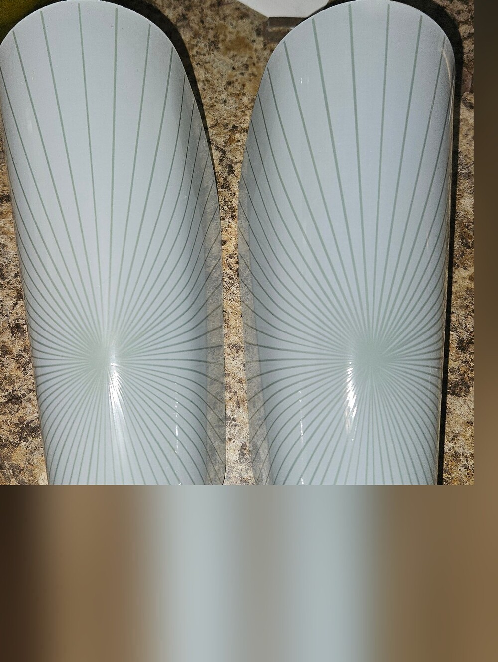 2 Vtg Conical Glass Light Shades ..Starburst Pattern Frosted Scones